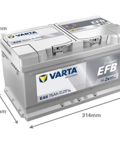 Batería, 12V 75Ah 730A, E46 VARTA Dynamic EFB