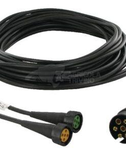 Cable de 7 m con enchufe de 7 polos y 2 ramales con conectores bayoneta de 5 pines