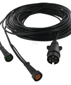 Cable de 12 m con enchufe de 7 polos y 2 ramales con conectores bayoneta de 5 pines