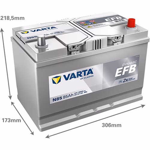 Batería 12 V 85 Ah 800 A N85 VARTA Dynamic EFB 4 Batería, 12V 85Ah 800A, N85 VARTA Dynamic EFB