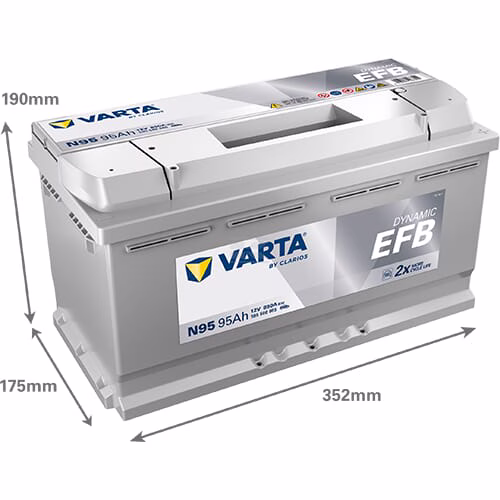 Batería 12 V 95 Ah 850 A N95 VARTA Dynamic EFB 4 Batería, 12V 95Ah 850A, N95 VARTA Dynamic EFB