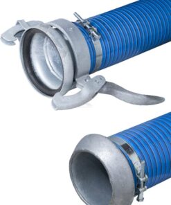 Mang. PVC + racor azul/rojo 6" 6m