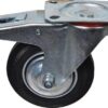 Rueda industrial giratoria en goma: Ø160 x 40 mm, placa de soporte con freno: 134 x 105 mm. Capacidad: 140 kg, gopart