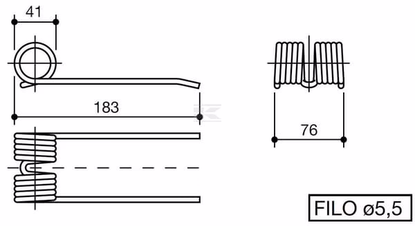 Diente receptor p/Wolvo 183x76x5,5