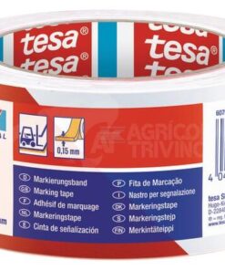 Cinta, advertencia de peligro, marcado de suelo, rojo/blanco, 33 m x 50 mm, Tesa®