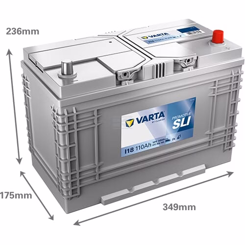Batería, 12V 110Ah 680A, I18 VARTA Promotive SLI