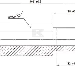 Racor roscado recto plano M22