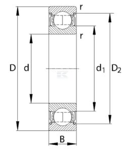 Deep groove ball bearing 7/8"x1-7/8"x1/2" Jtekt/Koyo