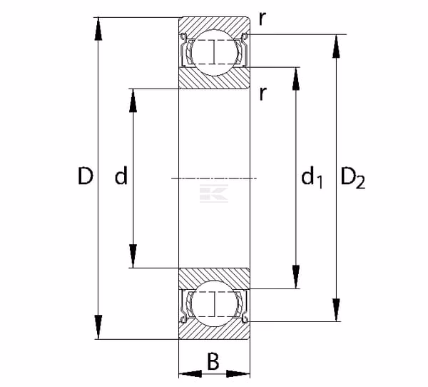 Deep groove ball bearing 10x28x8mm SKF