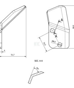 Cuchilla de carro alimentador, izq.