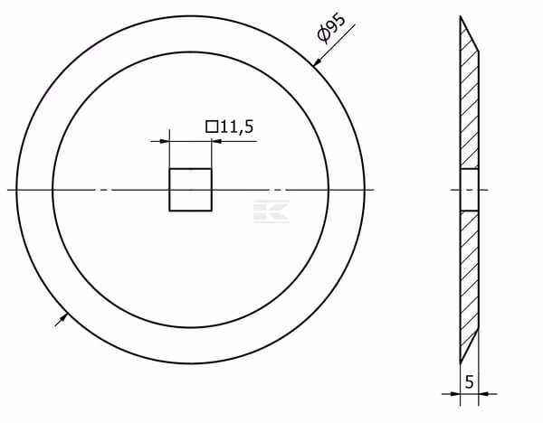 Disco de corte Ø95 x 5 mm; 11,5 x 11,5