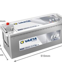 Batería, 12V 190Ah 1050A, B90 VARTA Dynamic EFB