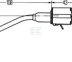 Interruptor columna dirección, intermitencia / claxon / baliza, longitud 108 mm