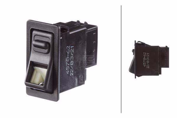 Interruptor basculante, I-0, 4-pin,con función confort / interruptor de seguridad 1 Interruptor basculante, I-0, 4-pin,con función confort / interruptor de seguridad