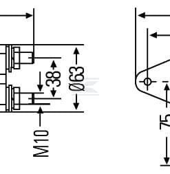 Interruptor principal desconexión batería, 24/12 V, 2-pin, 250 A, contacto NA