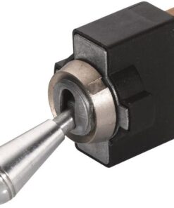 Interruptor basculante, S28, 3-pin, Ø 12,5 mm, cromado