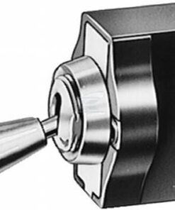 Interruptor basculante, S28, 3-pin, Ø 12,5 mm, cromado