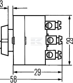 Interruptor basculante, S28, 3-pin, Ø 12,5 mm, cromado
