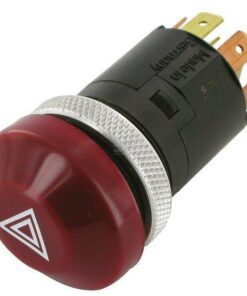 Interruptor luces emergencia, pulsador, 12 V, halógeno, con bombilla