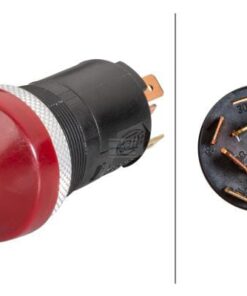 Interruptor luces emergencia, pulsador, 12 V, halógeno, con bombilla