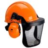 Casco protección forestal, naranja, completo, G3000M