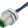 Enchufe con brida, M12, 4 patillas