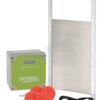Cierre de gallinero automático con puerata corredera 430x400mm, empaquetada