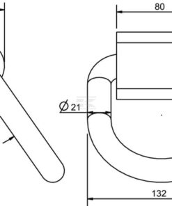 Lug 132x39mm zinc-plated to weld
