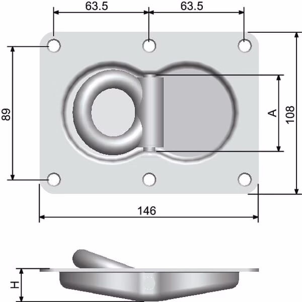 Anclaje empotrado galvanizado