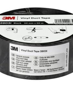 Cinta americana, vinilo, negro, 50 mm x 50 m