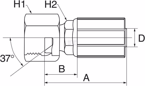 Racor pres. DN6-1/2 JIC 3 Racor pres. DN6-1/2 JIC