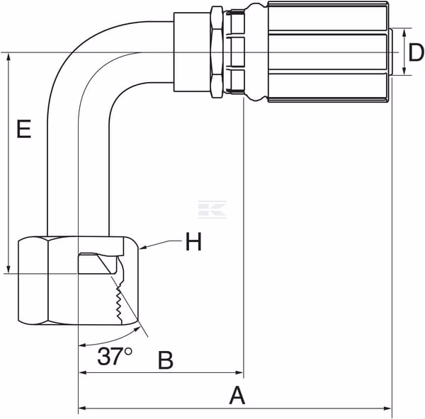 Racor pres. 90° DN13-7/8JIC 3 Racor pres. 90° DN6-9/16JIC