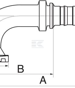 Racor pres. DN25+54 brida 90°