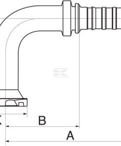 Racor pres. DN20+41,3 brida 90°