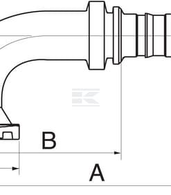 Racor pres. DN20+44,5 brida 90°