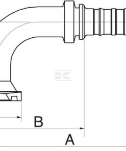 Racor pres. DN20+38,1 brida 90°