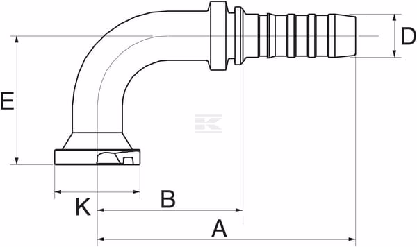 Racor pres. DN13+30,2 brida 90° 3 Racor pres. DN20+30,2 brida 90°