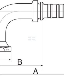 Racor pres. DN25+54 brida 90°