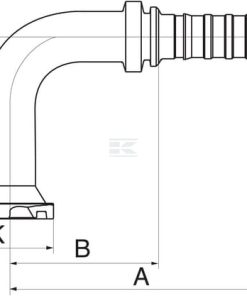 Racor pres. DN20+38,1 brida 90°