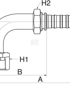 Racor pres. 90° DN13-1"SAE