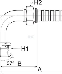 Racor pres. 90° DN13-3/4JIC 5 Racor pres. 90° DN16-7/8JIC