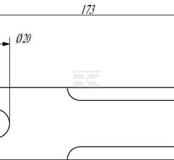 Cuchilla rotativa para paja 173 x 50 x 4 mm Ø20 mm
