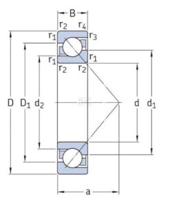 Rodamiento de bolas con contacto angular 30 x 72 x 19 mm, SKF