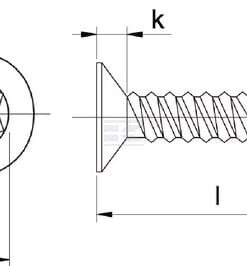 Tornillo autorroscante DIN7504 6.3x60 mm TX30 avellanado, Kramp
