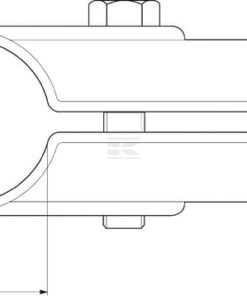 Abrazadera en T 1.1/4" x 1" abierta