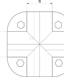 Abrazadera cruz 2" x 2"