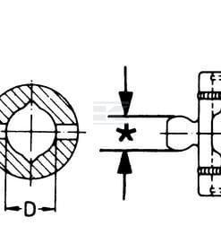 Horquilla para tubo perfilado, Ø48 mm, W2380 Walterscheid