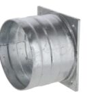 Brida cuadrada 8" con terminal para manguera, para embudo de 220 mm