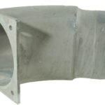 Codo a  45°, con brida y terminal manguera 8"