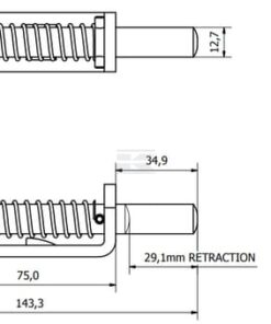Perno con resorte, cincado 12 mm 4 Perno con resorte, cincado 12 mm
